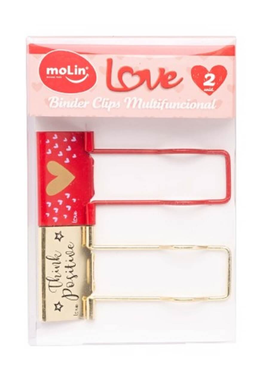 Binder Clips Multifuncional Love 2 unid.  32 mm 23045 - Molin