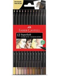 Lápis de Cor Supersoft 12 Cores Tom de Pele 120712softtp - Faber Castell
