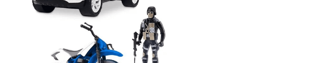 Força Tarefa Policia Pick-Up e Moto Com Boneco 0043 - Samba Toys