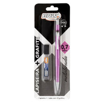Lapiseira Técnica Grafite 0.7mm Blister c/ 1un Rosa LP0706 - BRW