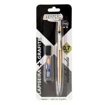 Lapiseira Técnica 0.7mm Com Grafite blister c/ 1un Dourada LP0704 - BRW