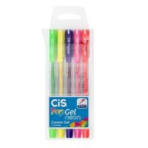 CANETA GEL NEON POP GEL 5 CORES PONTA 1.0MM - CIS