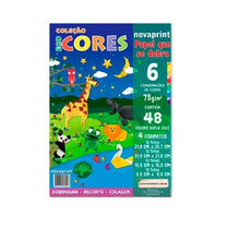 Bloco Papel que se Dobra Eco Cores 6 Cores 48 Folhas 4 Formatos Diferentes - Novaprint