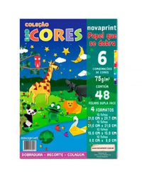 Bloco Papel que se Dobra Eco Cores 6 Cores 48 Folhas 4 Formatos Diferentes - Novaprint
