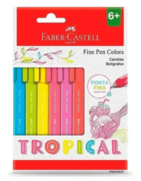 Caneta Fine Pen 0.4mm Cores Tropical c/ 6 Unid. FPB/ES6ZF - FABER CASTELL
