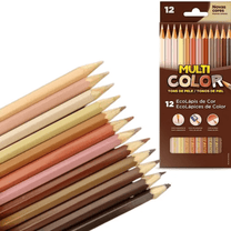 Lápis de Cor Tons de Pele 12 Cores 11.1200NTP - Multicolor