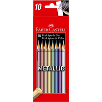 Lápis de Cor Metálico 10 Cores Metallic 120410G - Faber Castell
