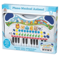 Piano Infantil Musical Animal Azul - Braskit