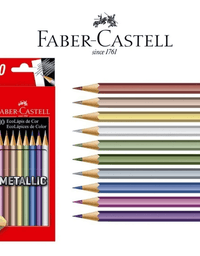 Lápis de Cor Metálico 10 Cores Metallic 120410G - Faber Castell
