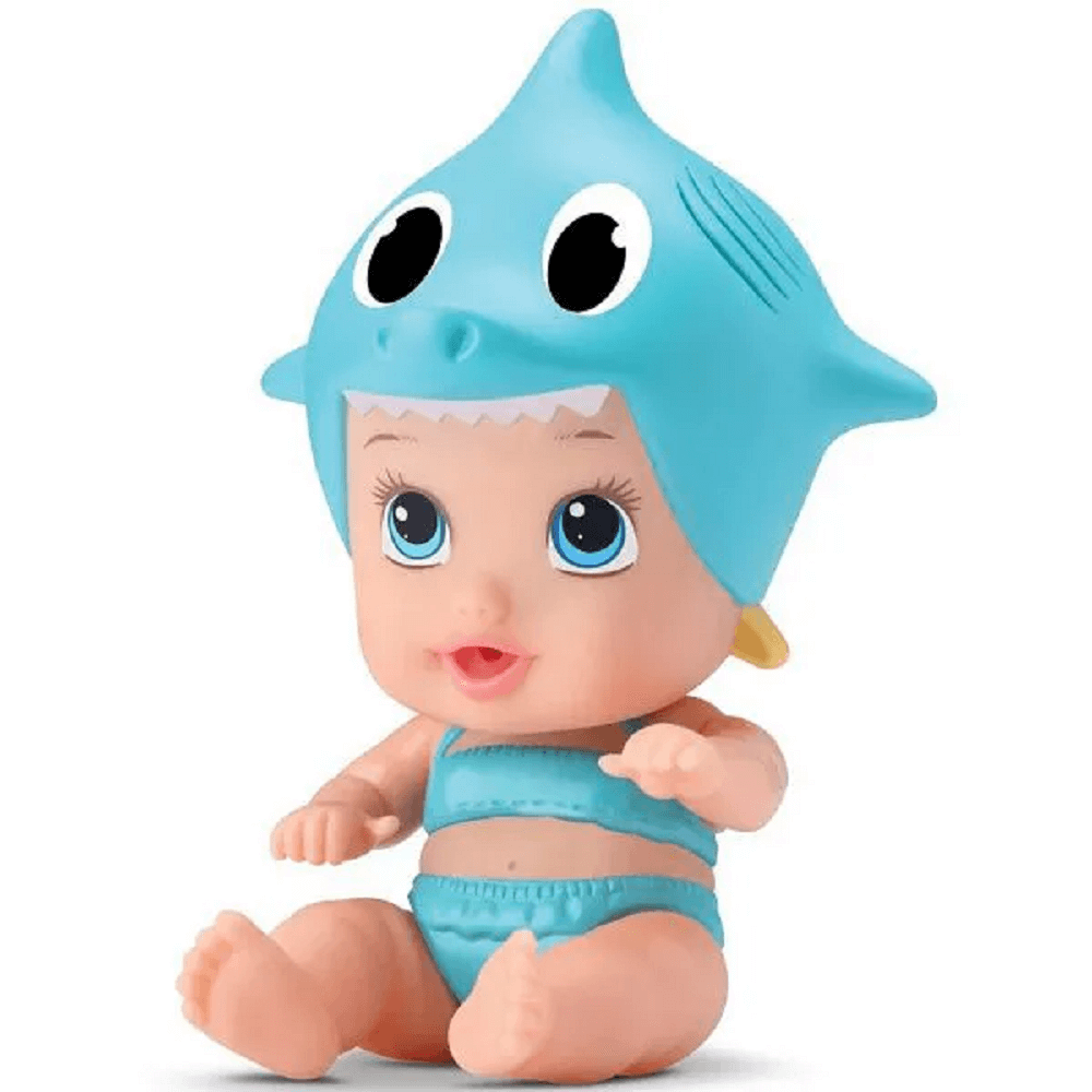 Boneca Tubarãozinho com Saída de Banho Azul 8092 Diver Toys