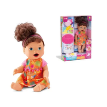 Boneca My Little Colection Primeira Papinha Morena DiverToys