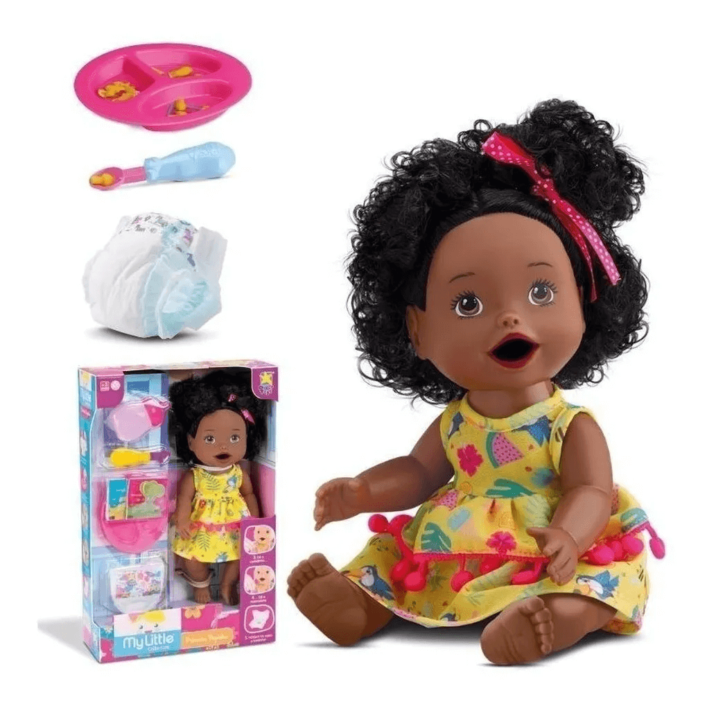 Boneca My Little Collection Primeira Papinha Negra DiverToys