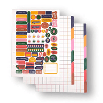 Divisórias p/ Caderno Argolado Colorida 12 Un. c/ Folha de Adesivos 17x24cm - Cicero