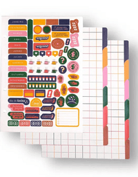 Divisórias p/ Caderno Argolado Colorida 12 Un. c/ Folha de Adesivos 17x24cm - Cicero

