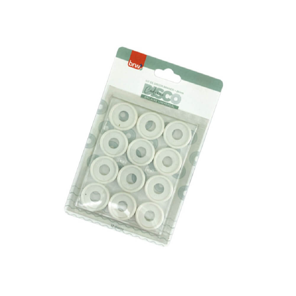 Kit de Discos Refil Plásticos 2,5 cm Brancos 12 Unidades CD1062 - BRW