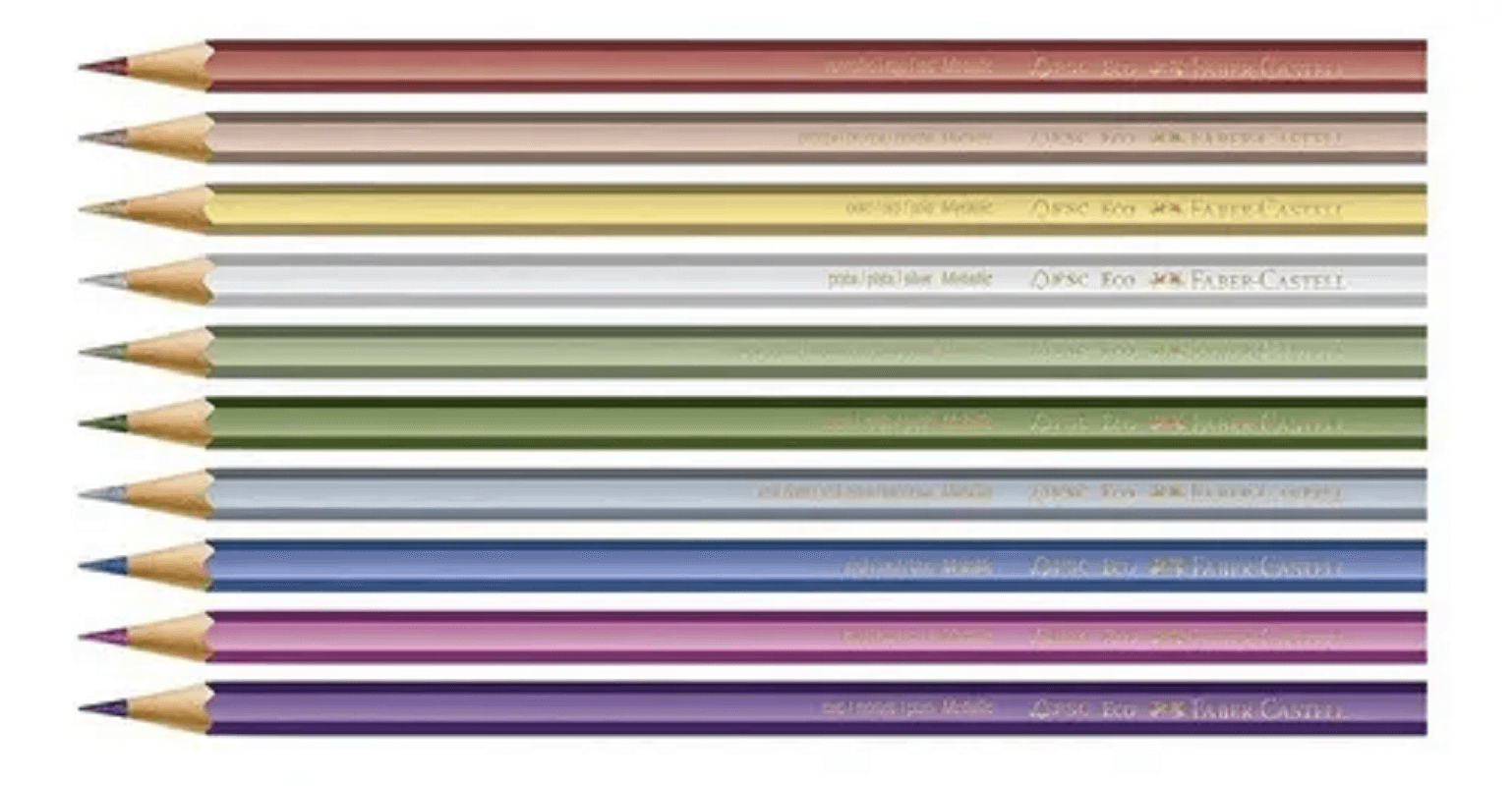 Lápis de Cor Metálico 10 Cores Metallic 120410G - Faber Castell