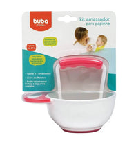 Kit Amassador Para Papinha Para Bebê Rosa 9795 Buba