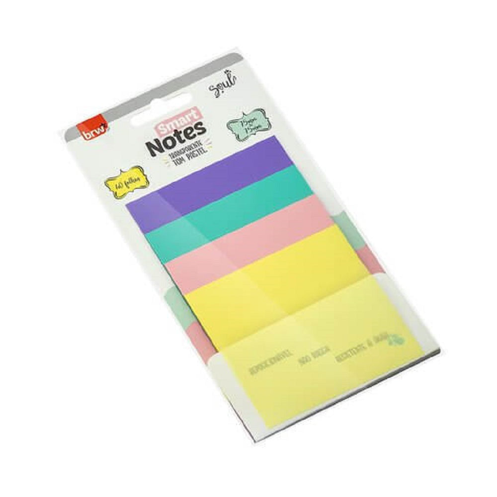 Bloco Smart Notes 75X75MM Transparente Pastel 4 Blocos c/ 40F. - BRW