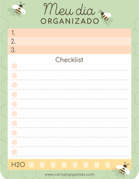 Bloco Meu Dia Organizado Checklist 80 Folhas Abelhinha BD93 - Cartões Gigantes
