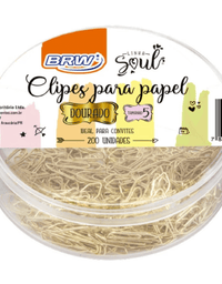 Clips Para Papel Mini Dourado  c/ 200UN CL0501 - BRW
