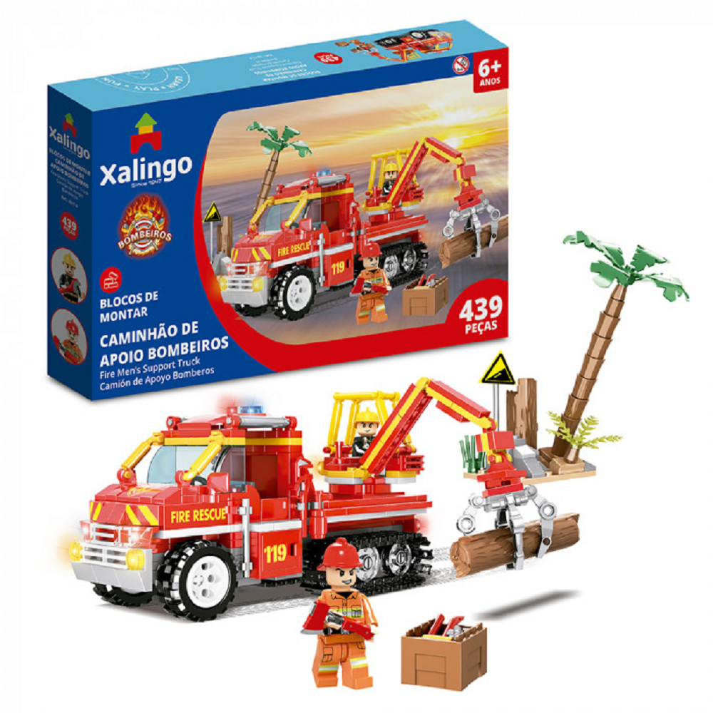 Bloco de Montar Bombeiros Caminhão de Apoio 2817.6 - Xalingo