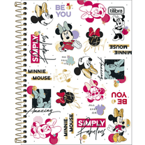 Caderno Espiral Capa Dura Colegial 10 Matérias Minnie 160 Folhas 23216-5 - Tilibra