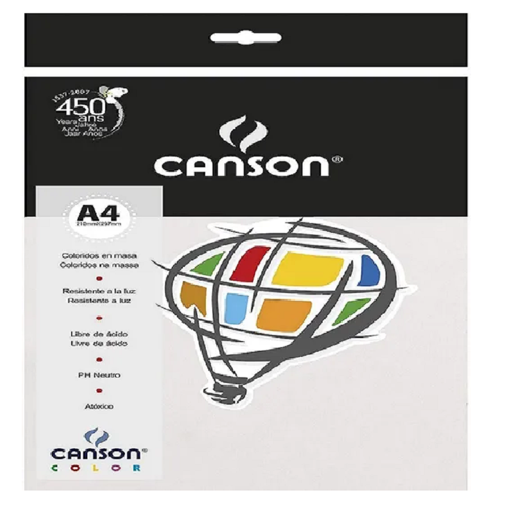 Pacote Canson Color Branco 180g/m² A4  com 10 Folhas  66661186 - Canson