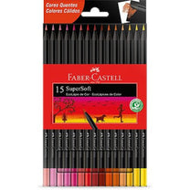 Lápis de Cor SuperSoft 15 Cores Tons Quentes 120715SOFTCQ - Faber Castell