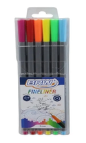 Caneta Hidrográfica Fineliner 0.4mm com 6 Cores FI0002 - BRW