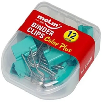 Prendedor de Papel Binder Verde 19MM 12 unid. 23031 - Molin