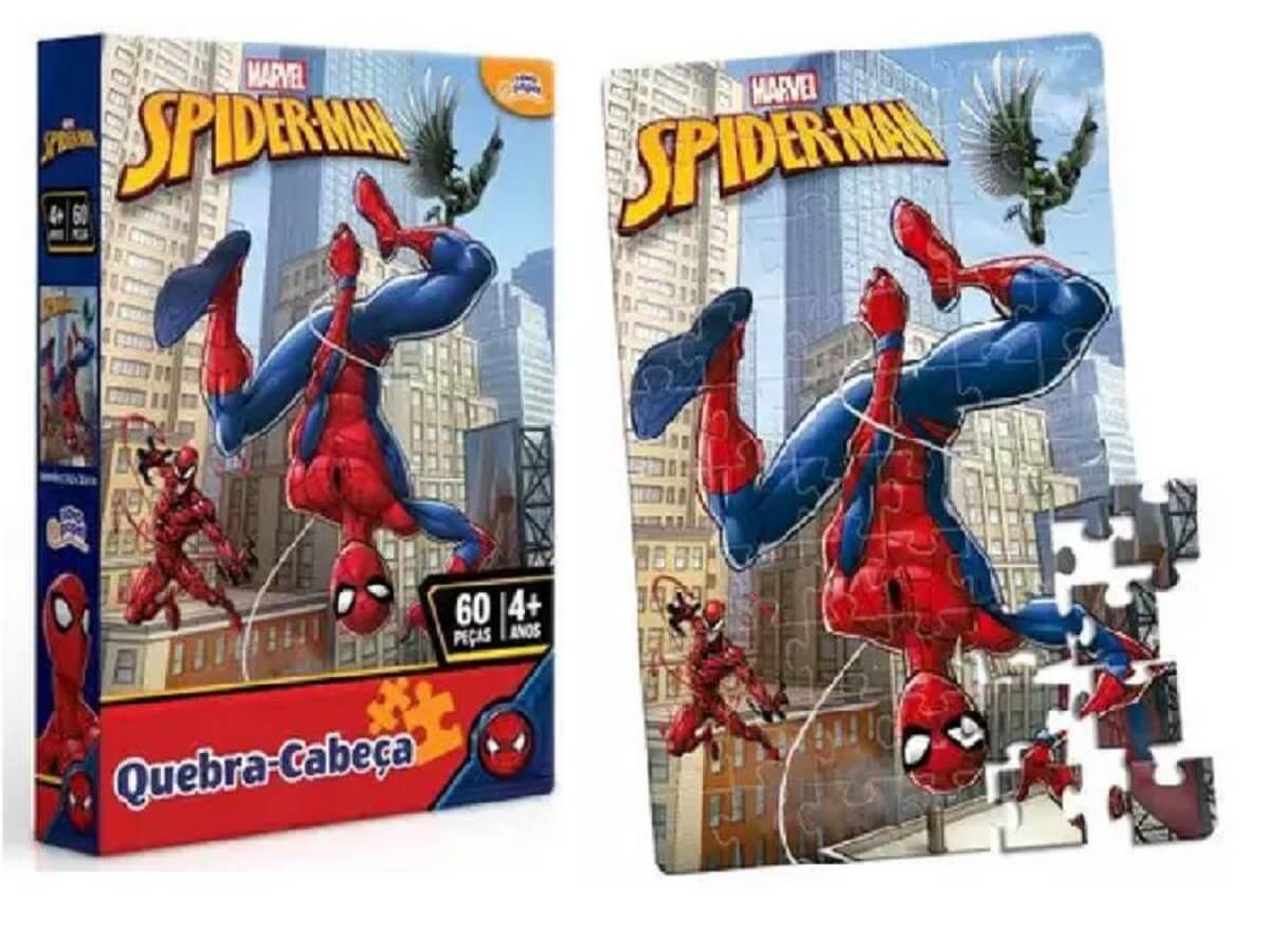 Quebra Cabeça 60 peças Marvel Homem Aranha 8012 - Toyster
