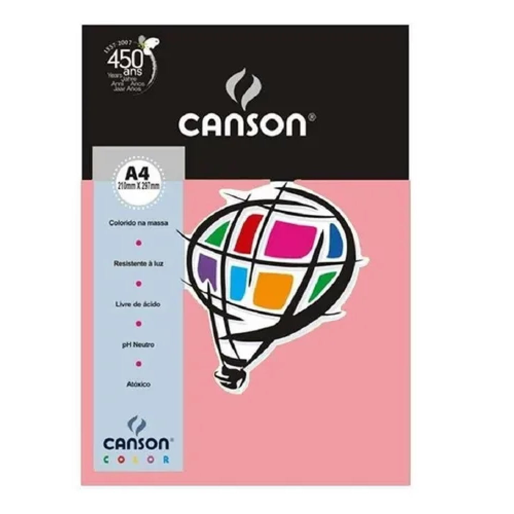 Pacote Papel Color Rosa claro 180g/m² A4  com 10 Folhas  66661195 - Canson
