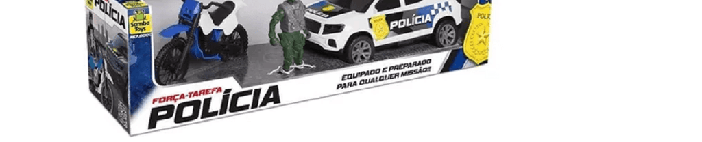 Força Tarefa Policia Pick-Up e Moto Com Boneco 0043 - Samba Toys