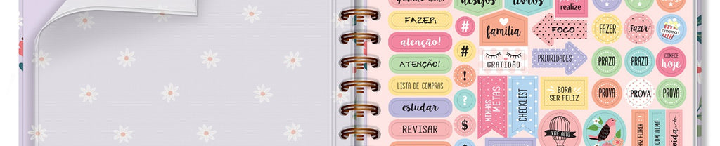 Caderno Colegial 1 Matérias 80 Folhas Borboletas 7427 - Fina Ideia