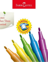Caneta hidrográfica Canetinha estojo com 24 cores 15.0124CZF - Faber Castell
