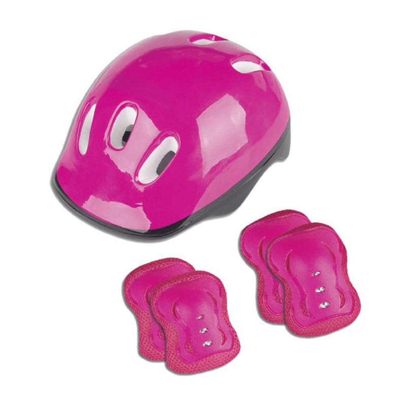 Kit Proteção Infantil Capacete Joelheira Cotoveleira Pink - Fênix