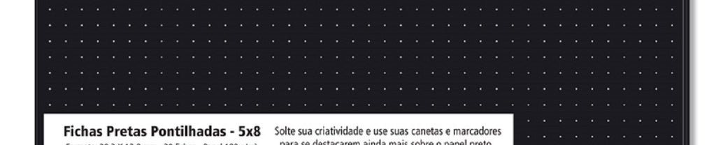 Fichas Pretas Pontilhadas 5"x8"  30 Fichas 180 g/m² 2447 - Fina Ideia