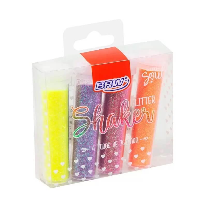 Glitter shaker neon 7g - blister c/ 4 cores GL0500 - BRW