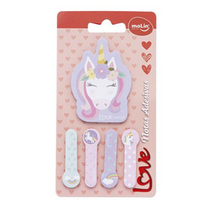 MARCA PÁGINA BLOCO ADESIVO + POST-IT 65mm x 50mm LOVE UNICÓRNIO 125 Fls - Molin