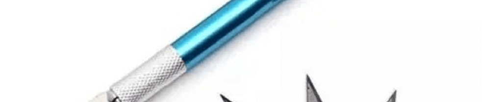 Estilete de Precisão 14 cm de Metal com 6 Lâminas  ES0100 - BRW