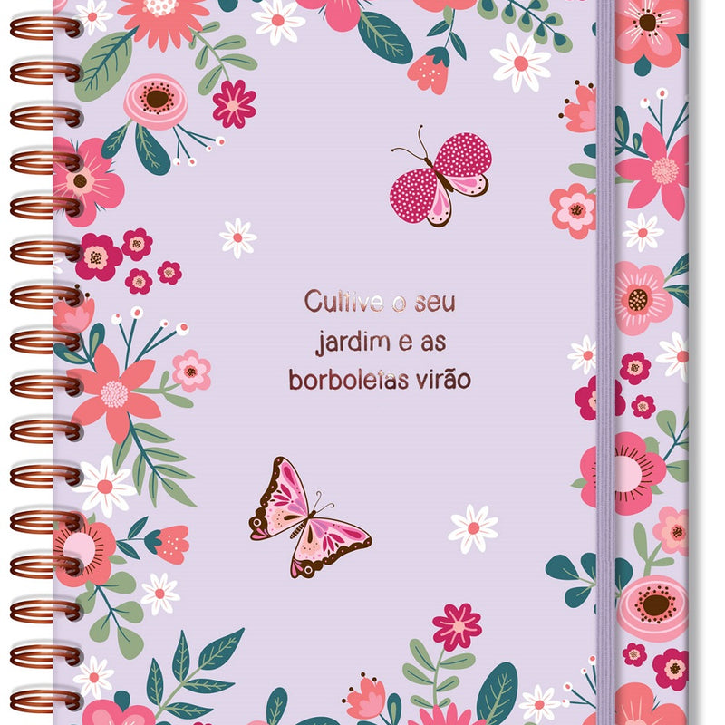 Caderno Colegial 1 Matérias 80 Folhas Borboletas 7427 - Fina Ideia