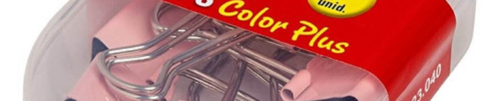 Clips Metálico Para Papel Binder Rosa Kit c/7 - 25 mm  23040 - Molin