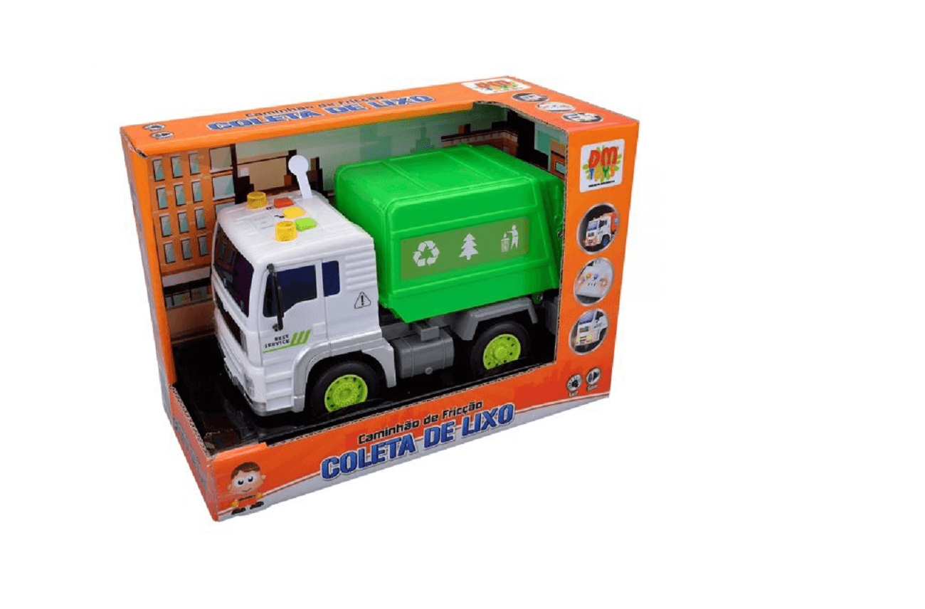 Caminhão Coleta de Lixo Fricçao C/ Som E Luz  DMT5699 - Dm Toys