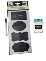 Etiqueta Auto-Adesivas Removiveis 4 unid. c/ Caneta Giz Liquido