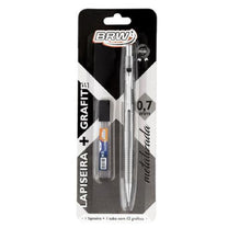 Lapiseira Técnica Grafite 0.7mm Blister c/ 1un Prata  LP0705 - BRW