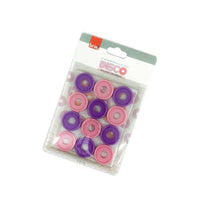 Discos Refil Plásticos 2,5 cm Rosa e Roxo 12 Unidades CD1064 - BRW