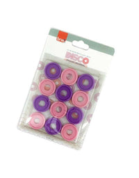 Discos Refil Plásticos 2,5 cm Rosa e Roxo 12 Unidades CD1064 - BRW
