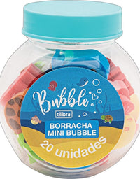 Borracha Mini Bubble Pote com 20 Unidades - Tilibra
