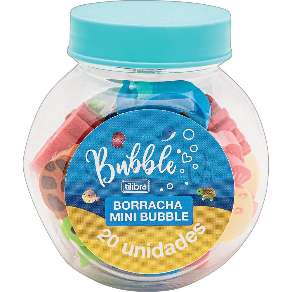 Borracha Mini Bubble Pote com 20 Unidades - Tilibra