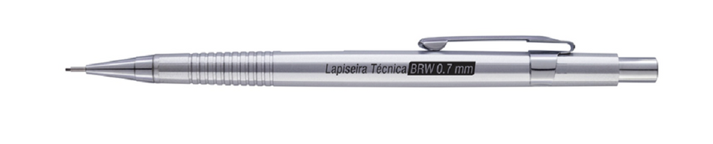 Lapiseira Técnica Grafite 0.7mm Blister c/ 1un Prata  LP0705 - BRW